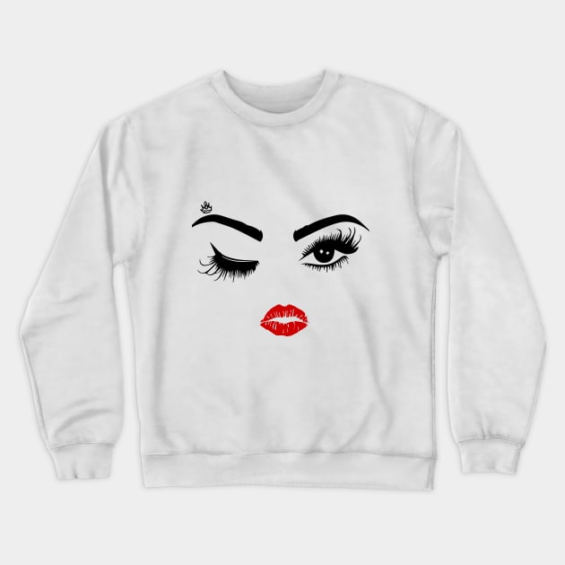 Eyes and Lips Crewneck Sweatshirt by The New Normal Apparel